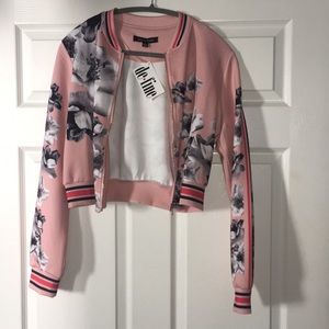 Pink Flower bomber jacket by DeFine size L